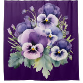 Elegante Paarse Viooltjes Gordijn (Voorkant)