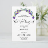 Elegante paarse viooltjes lavendel eucalyptus Huwe Kaart (Staand voorkant)