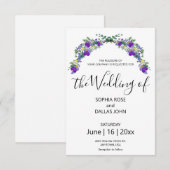 Elegante paarse viooltjes lavendel eucalyptus Huwe Kaart (Voorkant / Achterkant)