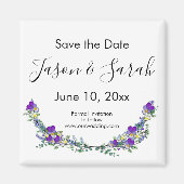 Elegante paarse viooltjes lavendel SAVE THE DATE Magneet (Voorkant)
