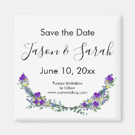 Elegante paarse viooltjes lavendel SAVE THE DATE Magneet