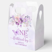 Elegante Paarse vlinder 1e verjaardagsfeest Bedankdoosjes (Geopend)