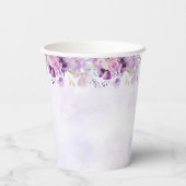 Elegante Paarse vlinder 1e verjaardagsfeest Papieren Bekers (Achterkant)