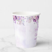 Elegante Paarse vlinder 1e verjaardagsfeest Papieren Bekers (Rechts)