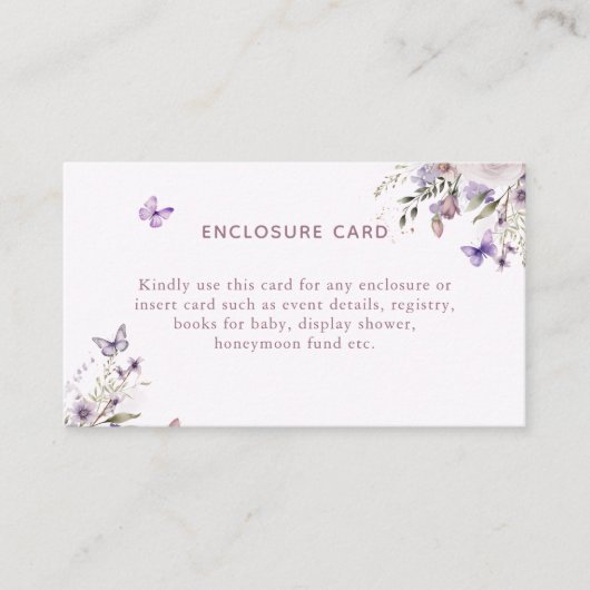 Elegante Paarse vlinder bloemenbehuizing Kaart (Voorkant)