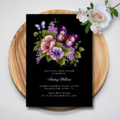 Elegante paarse vlinder bruidsdouche uitnodiging