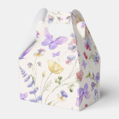 Elegante Paarse Vlinders Bruidsmeisjes Borrel Bedankdoosjes (Achterkant)