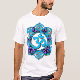 Elegante paarse vlinders spiritueel ohm t-shirt