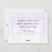 Elegante Paarse vrolijke kerstwens Feestdagenkaart (Achterkant)