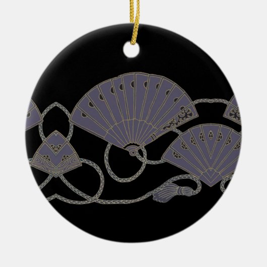 Elegante Paarse Waier Keramisch Ornament (Voorkant)