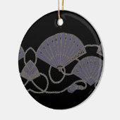 Elegante Paarse Waier Keramisch Ornament (Links)
