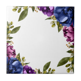 Elegante paarse waterverf blauwe bloemige wisteria tegeltje