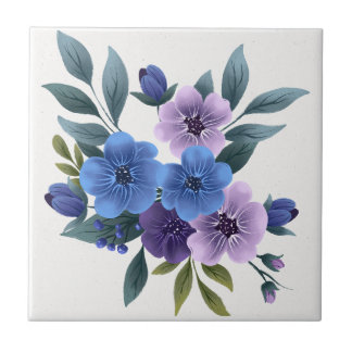 Elegante paarse waterverf blauwe bloemige wisteria tegeltje