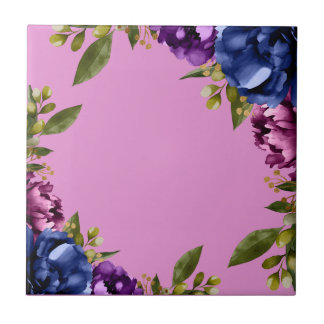 Elegante paarse waterverf blauwe bloemige wisteria tegeltje