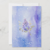 Elegante paarse waterverf bloemen baby shower kaart (Achterkant)