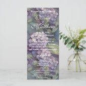 Elegante paarse waterverf bloemenbruiloft programm (Staand voorkant)
