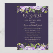 Elegante Paarse Waterverf Bloemengelofte Vernieuwi Kaart (Voorkant / Achterkant)