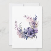 Elegante Paarse Waterverf Bloemenkrans Sweet 16 Kaart (Achterkant)