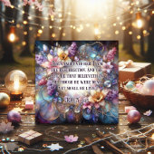 Elegante Paarse Waterverf bloemenschrift Pasen Feestdagenkaart