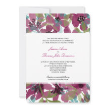 Elegante Paarse Waterverf bloementuin | Bruiloft