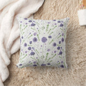 Elegante paarse waterverf bloempatroon kussen (Deken)