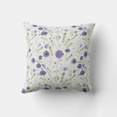 Elegante paarse waterverf bloempatroon kussen (Achterkant)