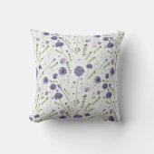 Elegante paarse waterverf bloempatroon kussen (Voorkant)
