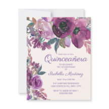 Elegante Paarse Waterverf Bloemstuk Quinceañera 15