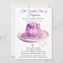 Elegante paarse waterverf cake verjaardagsuitnodig kaart