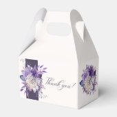 Elegante Paarse Waterverf dank u huwelijksgunst Bedankdoosjes (Achterkant)