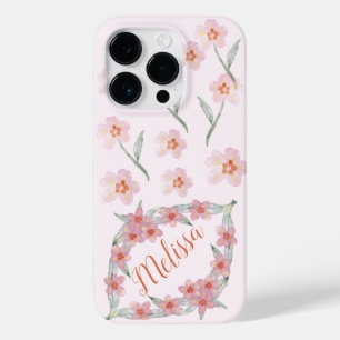 Elegante Paarse Waterverf Flowers Personaliseer na Case-Mate iPhone 14 Pro Hoesje