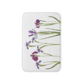 Elegante Paarse Waterverf Iris Flowers Botanical Badmat (Voorkant Verticaal)