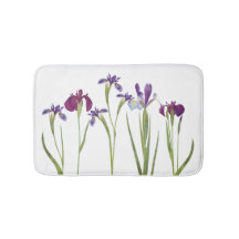 Elegante Paarse Waterverf Iris Flowers Botanical