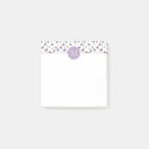 Elegante Paarse Waterverf irissen 3"x 3"Monogram