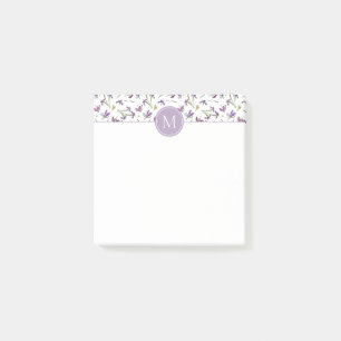 Elegante Paarse Waterverf irissen 3"x 3"Monogram Post-it® Notes