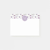 Elegante Paarse Waterverf irissen 4"x 3"Monogram Post-it® Notes (Voorkant)