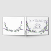 Elegante paarse waterverf lavendel en eucalyptus gastenboek (Volledig)