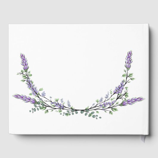Elegante paarse waterverf lavendel en eucalyptus gastenboek (Achterkant)
