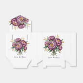 Elegante Paarse Waterverf pioen bloemenbruiloft Bedankdoosjes (Uitgevouwen)