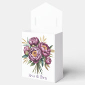 Elegante Paarse Waterverf pioen bloemenbruiloft Bedankdoosjes (Geopend)