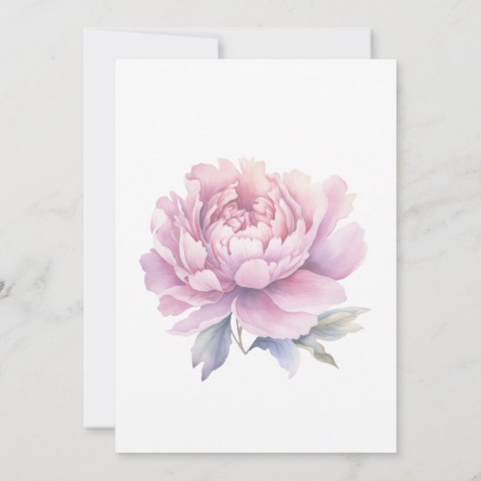 Elegante Paarse Waterverf pioen bruiloft Bedankkaart (Achterkant)