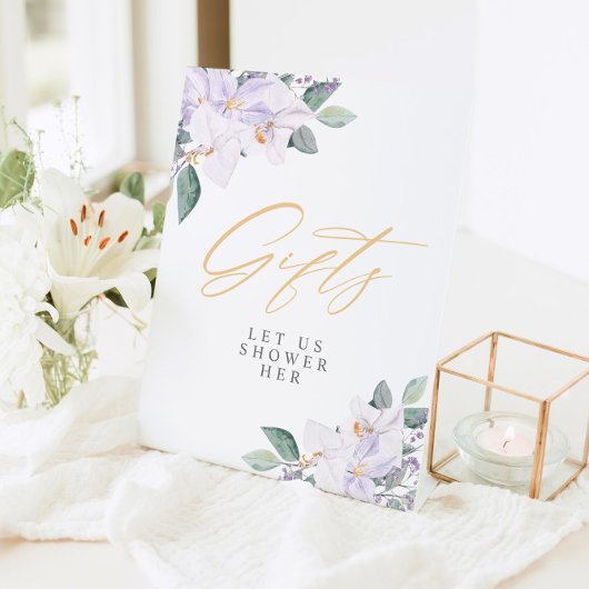 Elegante Paarse Waterverf Vrijgezellenfeest gesche Reclamebord Met Voetstuk