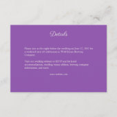 Elegante Paarse Waterverf Wildflower bruiloft Informatiekaartje (Voorkant)