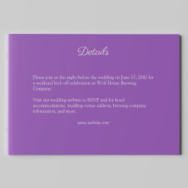 Elegante Paarse Waterverf Wildflower bruiloft Informatiekaartje