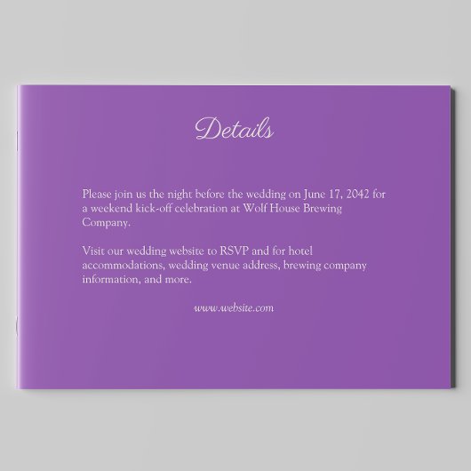 Elegante Paarse Waterverf Wildflower bruiloft Informatiekaartje