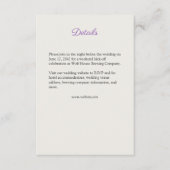 Elegante Paarse Waterverf Wildflower bruiloft Informatiekaartje (Voorkant)