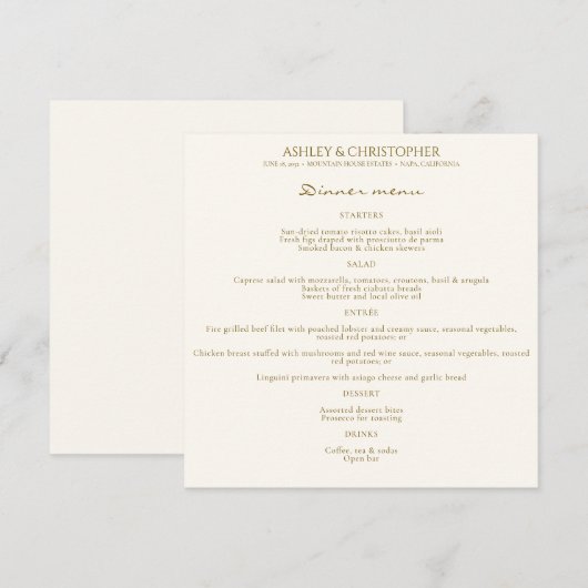 Elegante Paarse Waterverf Wildflower bruiloft Menu (Voorkant / Achterkant)