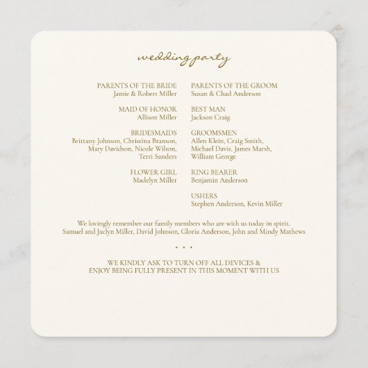 Elegante Paarse Waterverf Wildflower bruiloft Programmakaart (Achterkant)