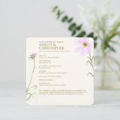 Elegante Paarse Waterverf Wildflower bruiloft Programmakaart (Staand voorkant)