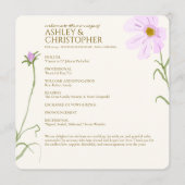 Elegante Paarse Waterverf Wildflower bruiloft Programmakaart (Voorkant)